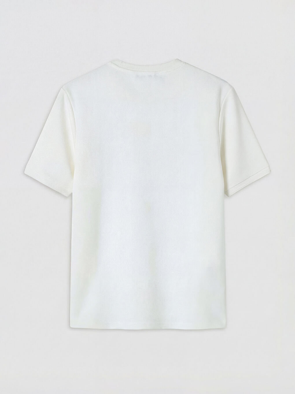 Ekru Bisiklet Yaka Erkek Tişört-1