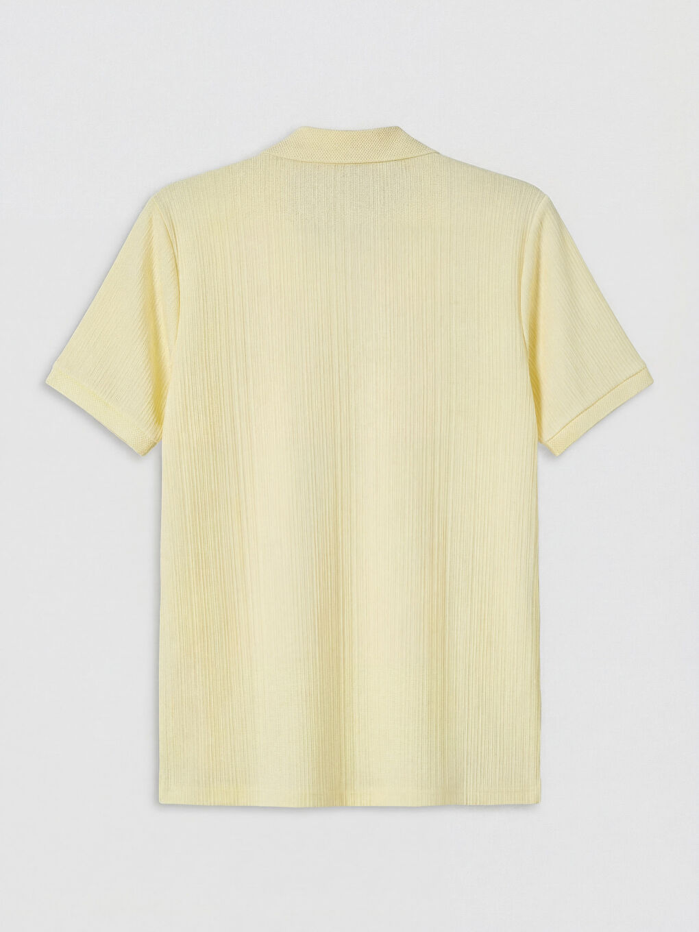 Sarı Polo Yaka Strüktürlü Erkek Tişört-1