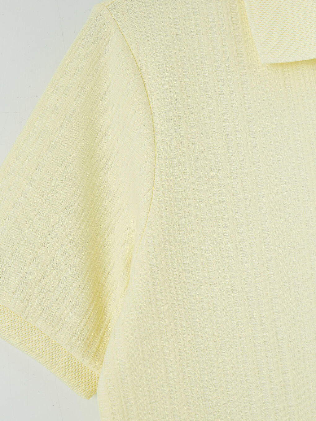 Sarı Polo Yaka Strüktürlü Erkek Tişört-2