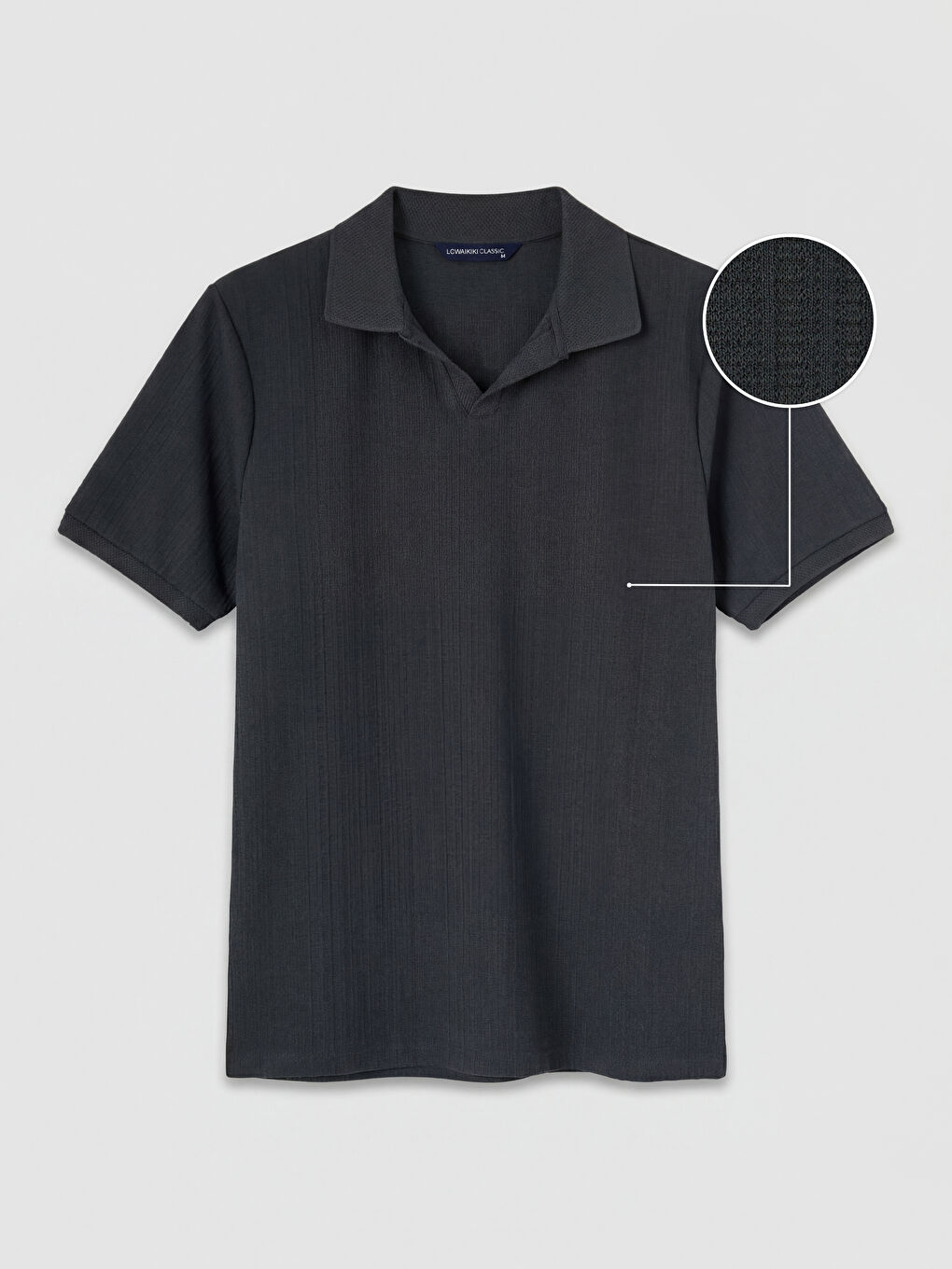 Antrasit Polo Yaka Strüktürlü Erkek Tişört