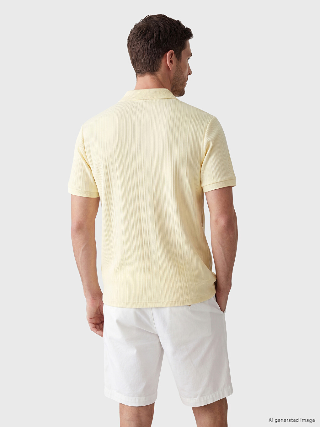 Polo Collar Structured Men's T-Shirt-2