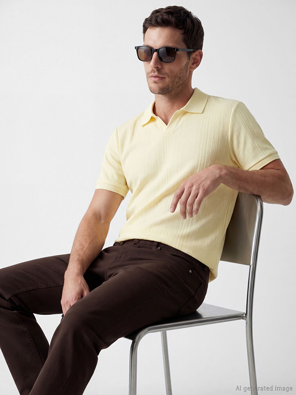 Polo Collar Structured Men's T-Shirt