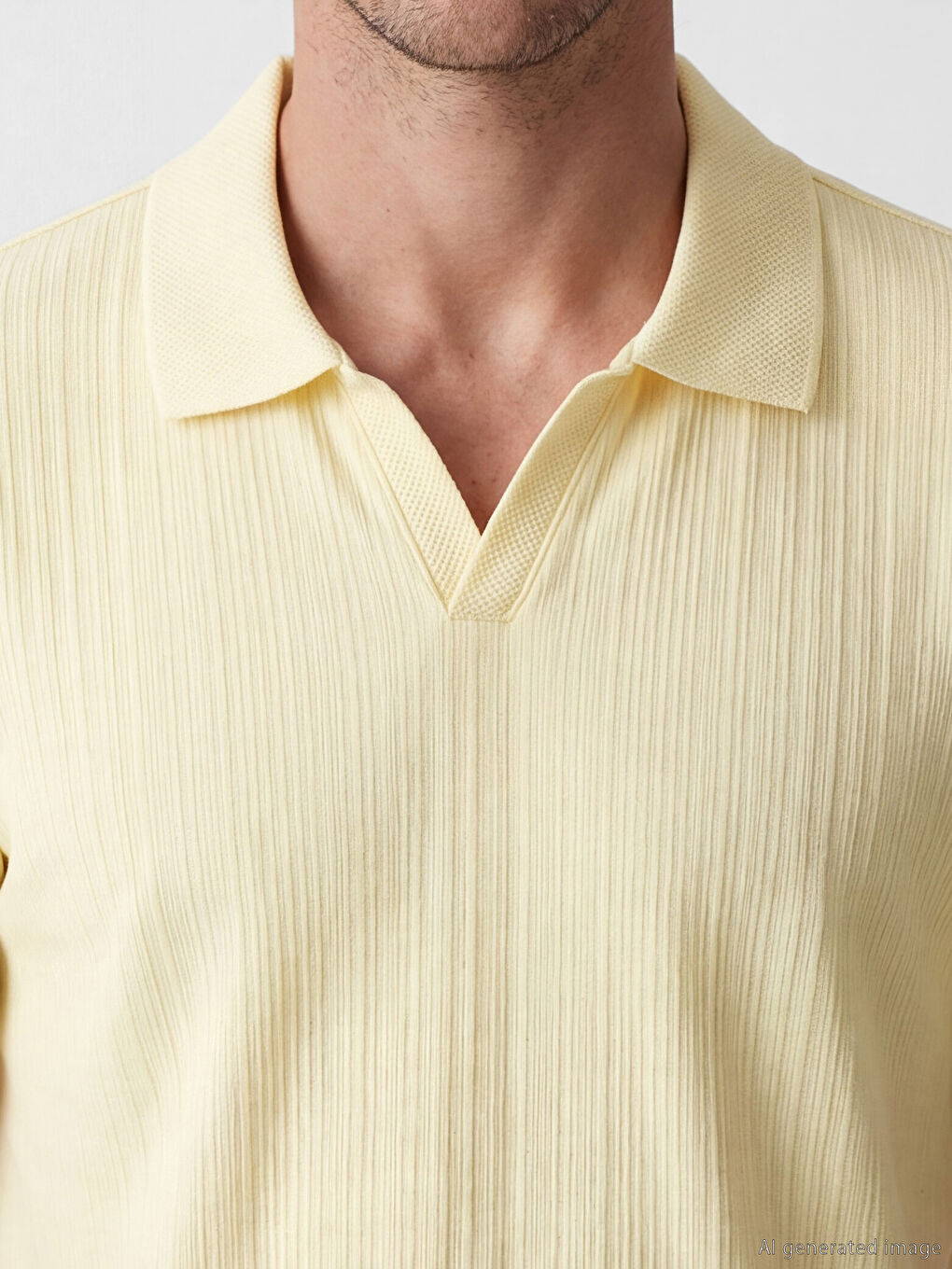 Polo Collar Structured Men's T-Shirt-2
