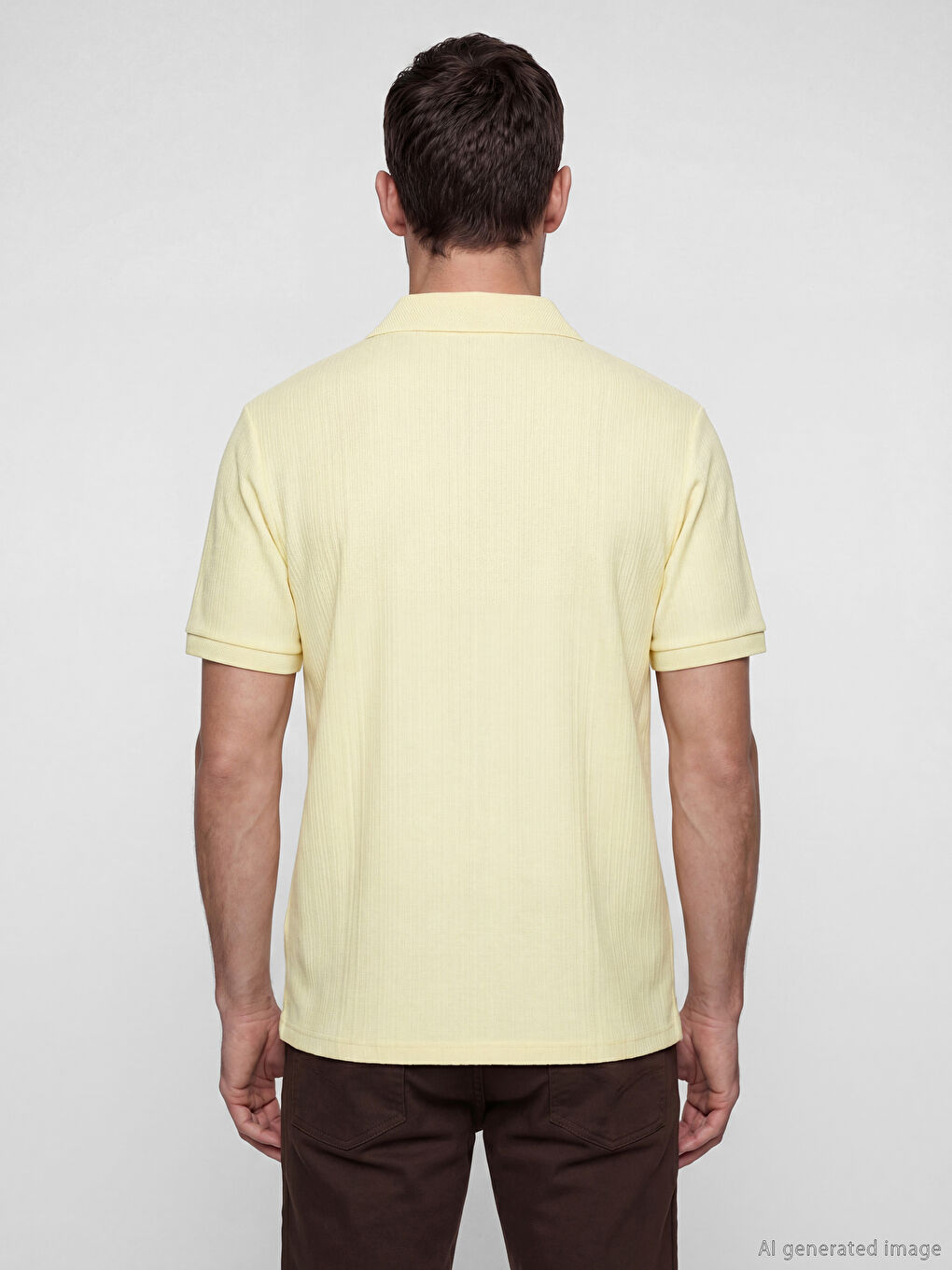 Polo Collar Structured Men's T-Shirt-3
