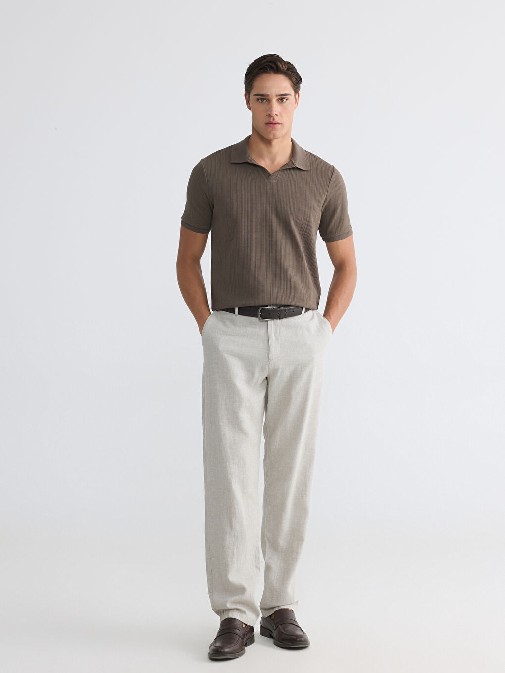 Polo Collar Structured Men's T-Shirt-1