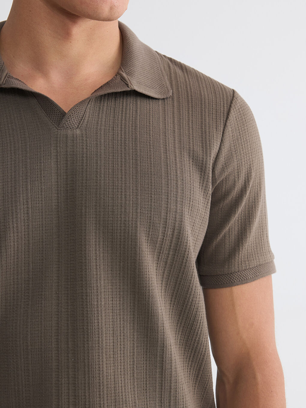 Polo Collar Structured Men's T-Shirt-2
