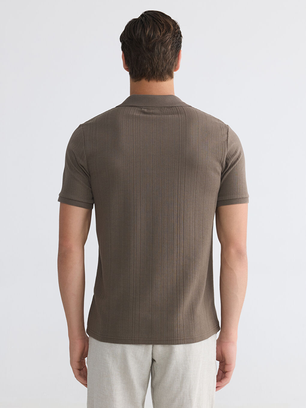 Polo Collar Structured Men's T-Shirt-3