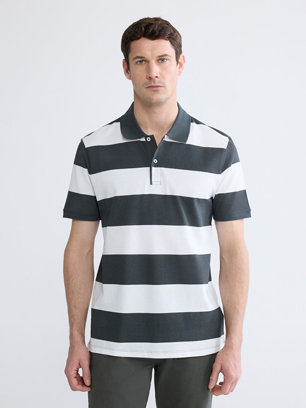 Striped Piqué Polo Shirt