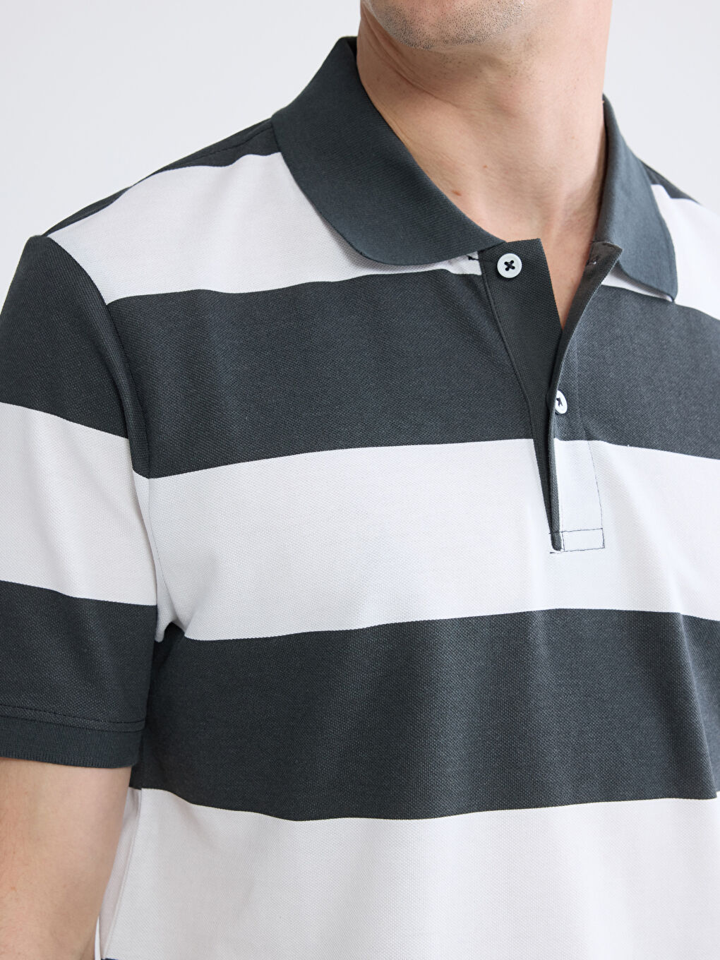 Striped Piqué Polo Shirt-2