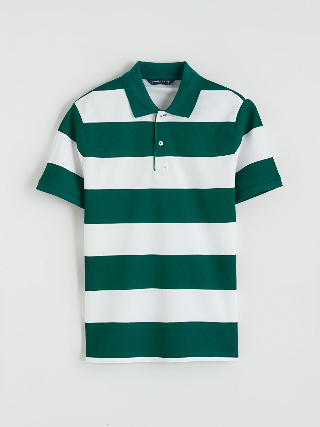 Polo Collar Striped Pique Men's T-Shirt-3