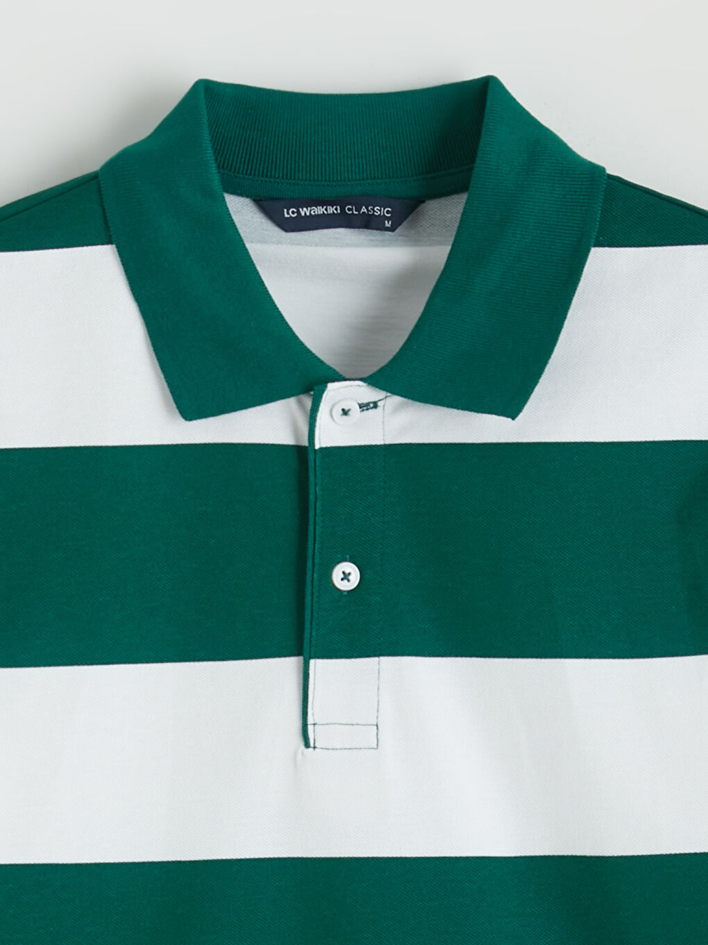 Polo Collar Striped Pique Men's T-Shirt-4