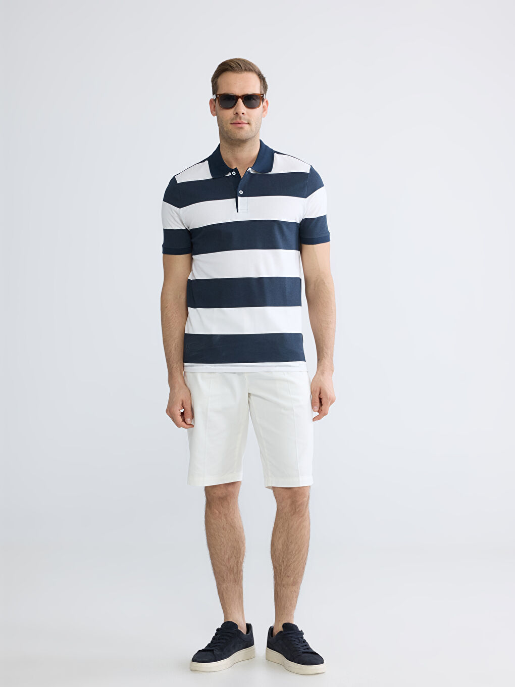 Мужчины Синий Футболка-1