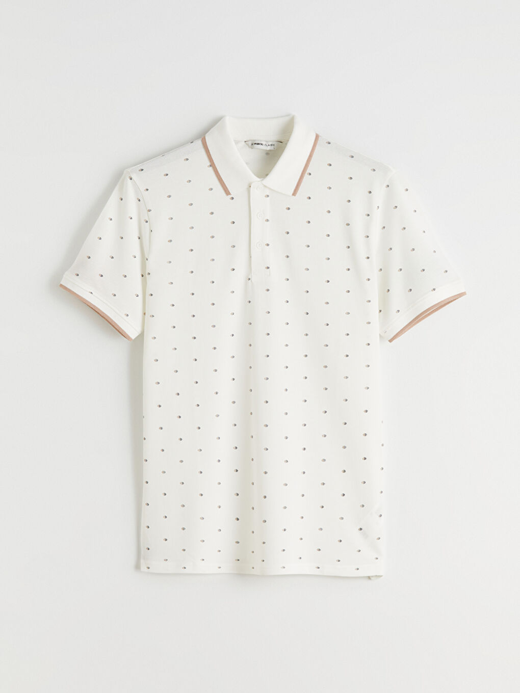 Rollkragen Gemustertes Piqué T-Shirt für Herren-4