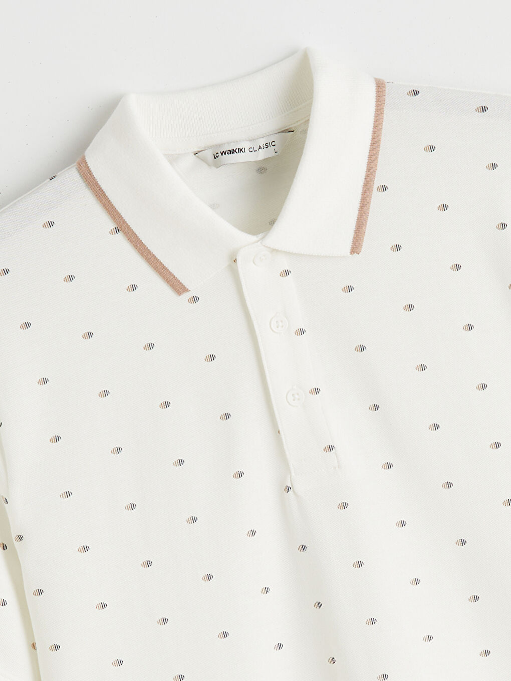 Rollkragen Gemustertes Piqué T-Shirt für Herren-5