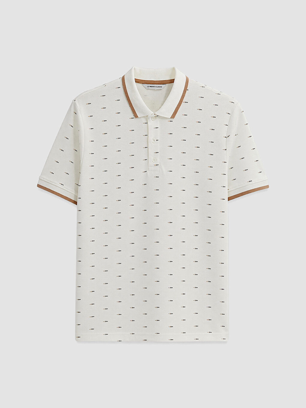 Polo Collar Patterned Pique Men's T-shirt