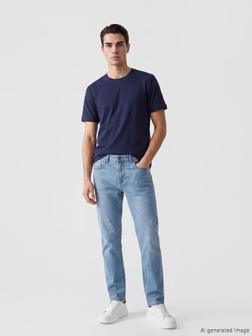 Bisiklet Yaka Erkek Tişört-1