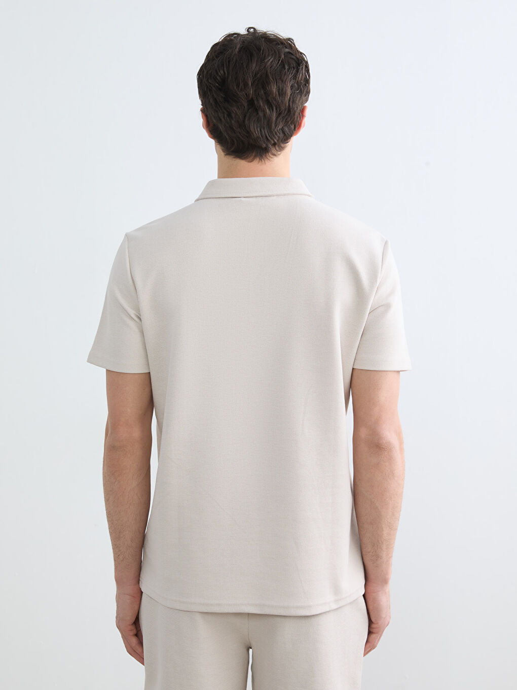 Мъж Бежово Тениска-3