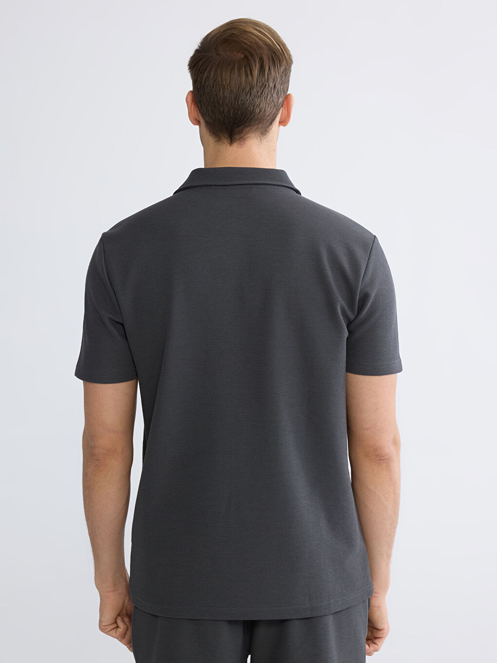 Polo Yaka Dokulu Erkek Tişört-3