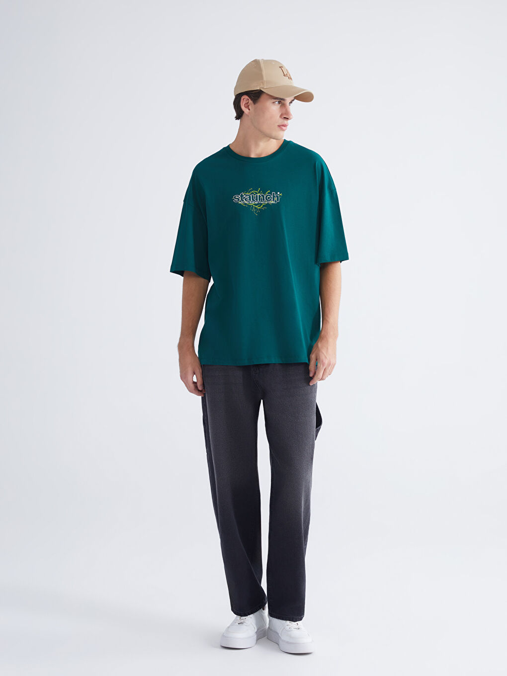 تيشيرت رجالي برقبة دائرية مطبوع من قماش جيرسي-1