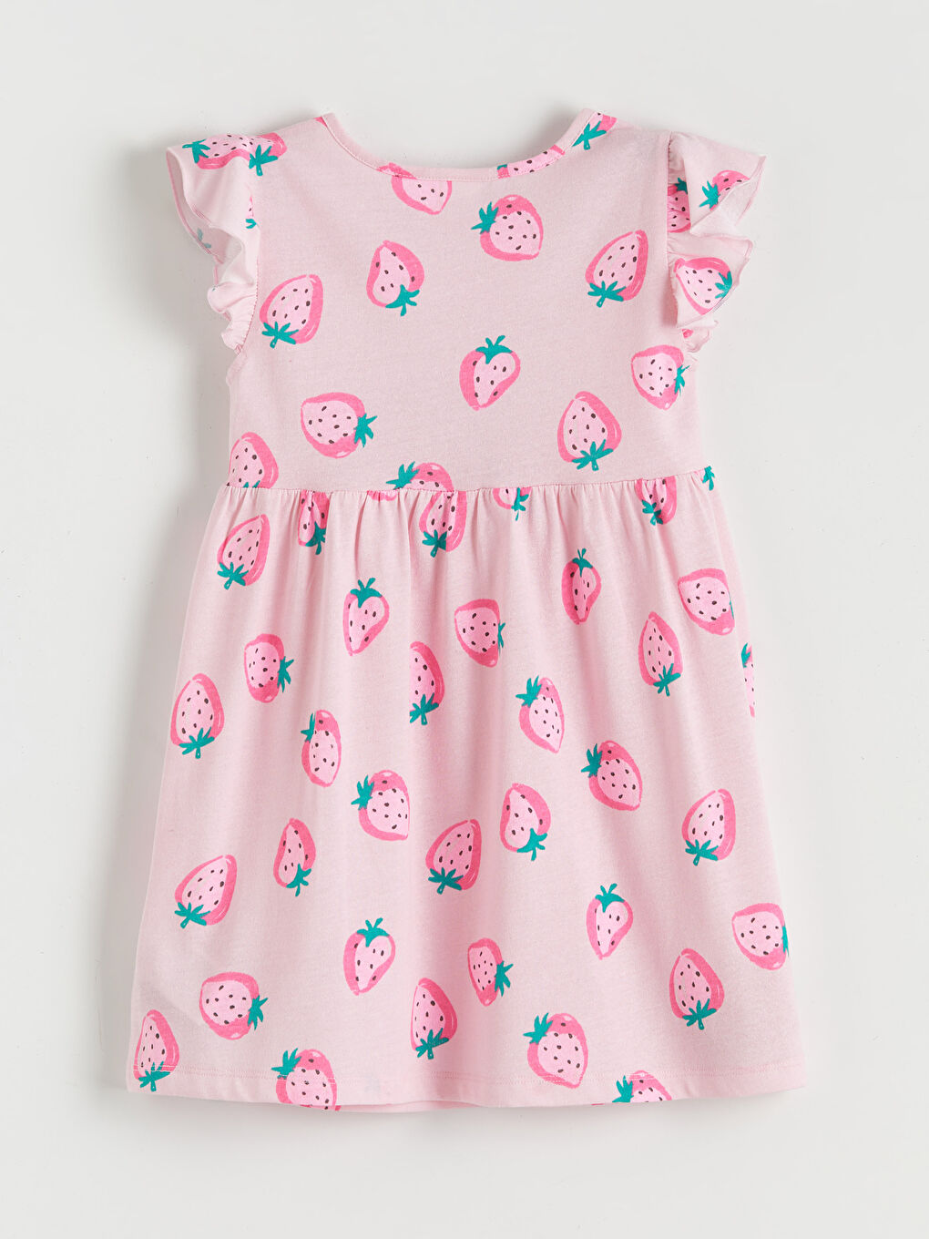 Haljina za devojčice sa printom jagoda i volanima-1