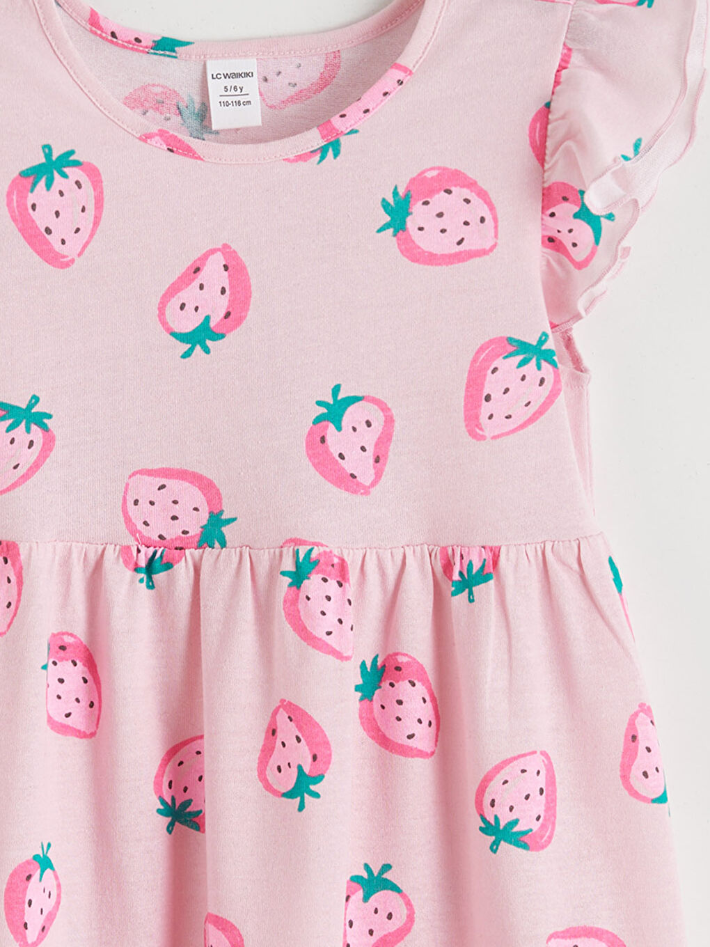 Haljina za devojčice sa printom jagoda i volanima-2