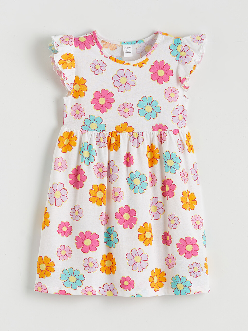 Floral Print Girls' Frilled Dress-3