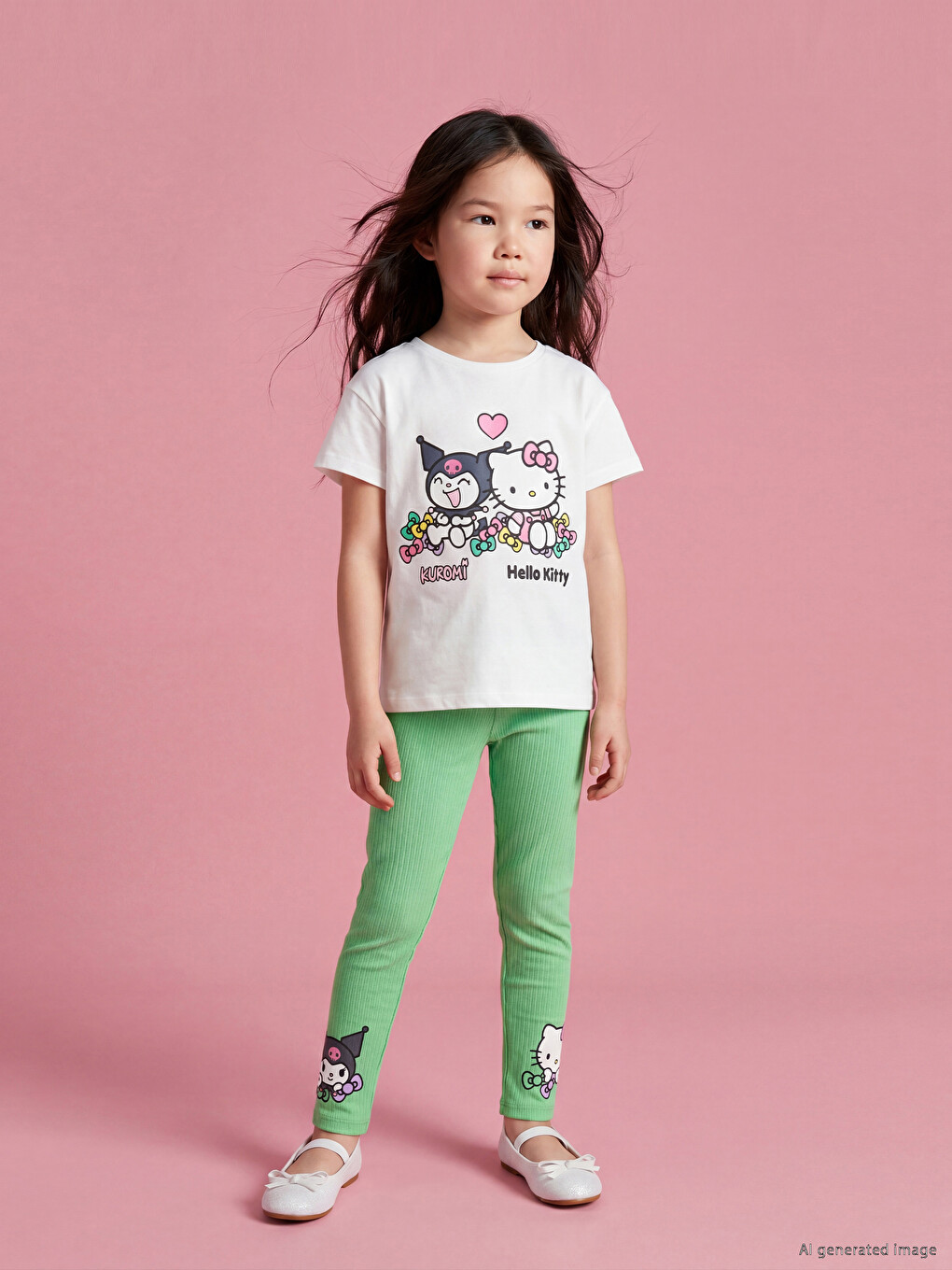 Hello Kitty Printed Girls' T-Shirt and Leggings-1