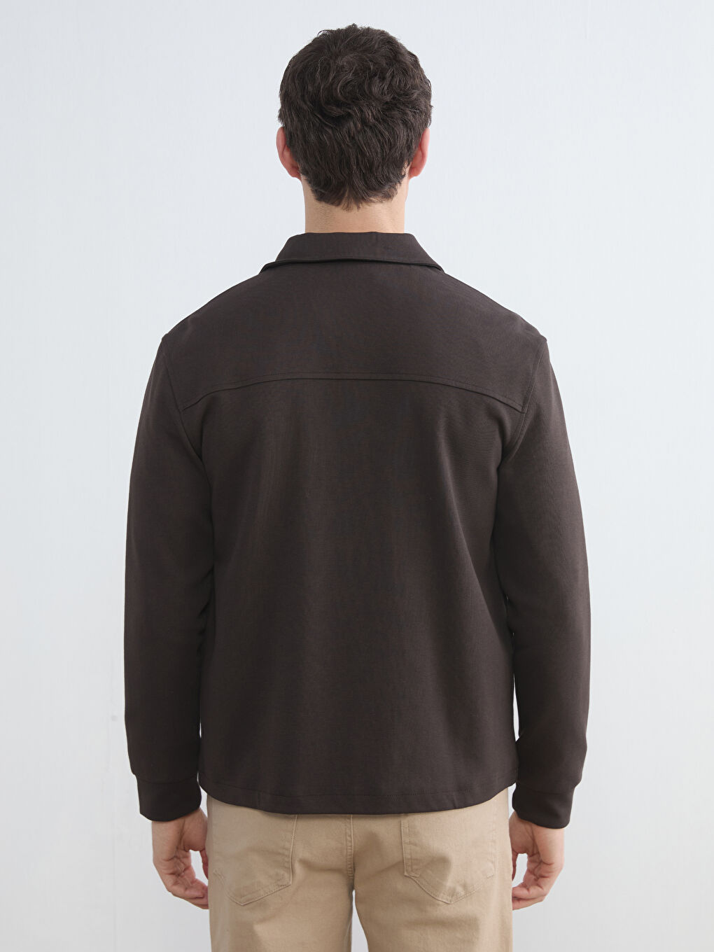 Kahverengi Rahat Kalıp Erkek Mont-4