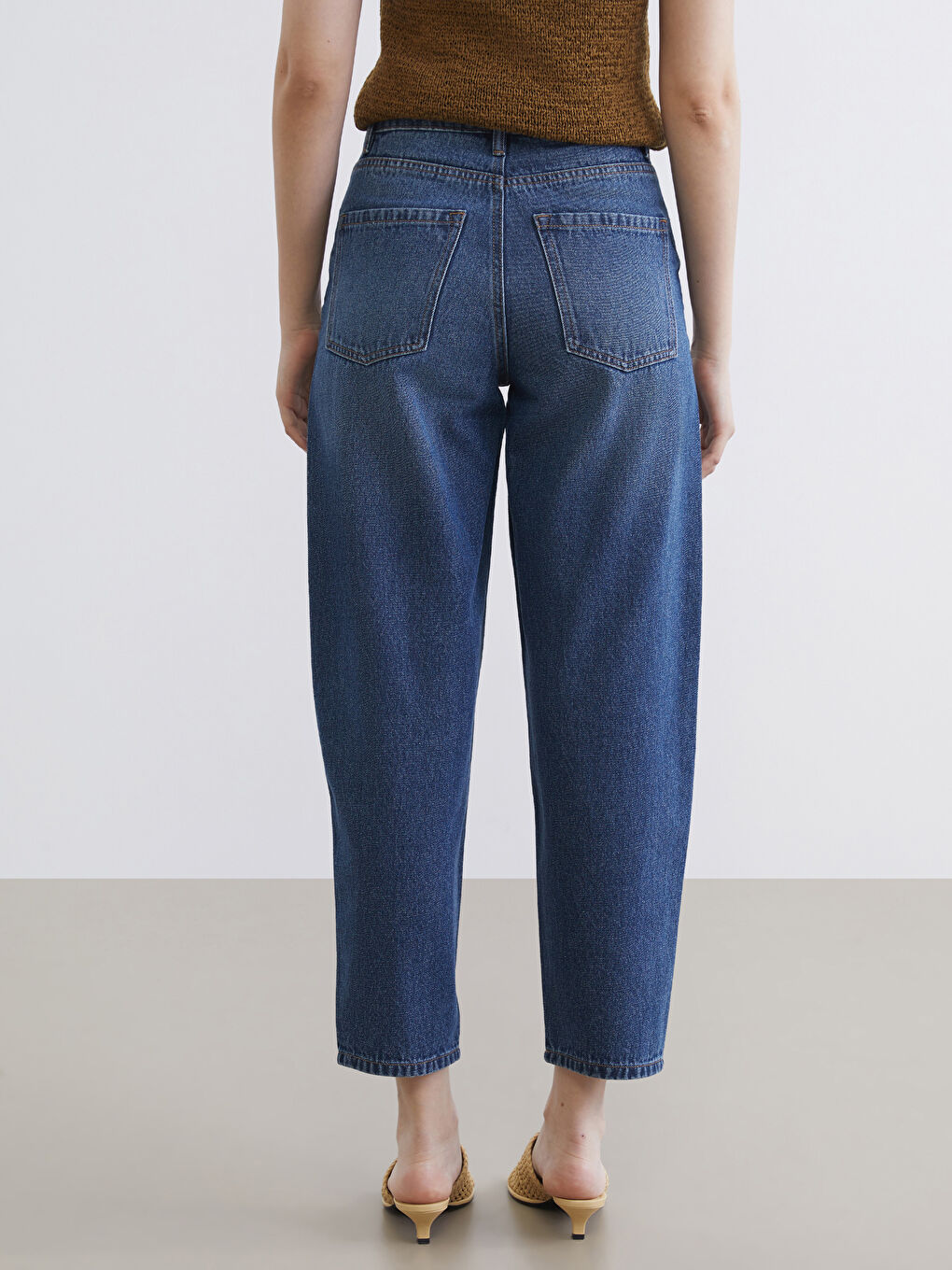 Әйелдерге арналған бос пішімді джинс шалбар-3