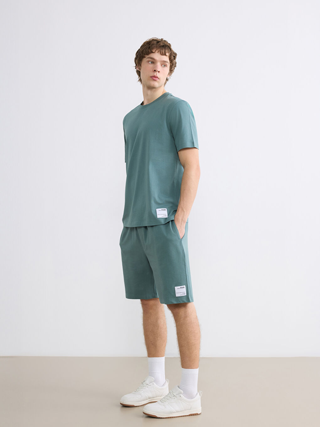 Petrol Standart Kalıp Erkek Şort