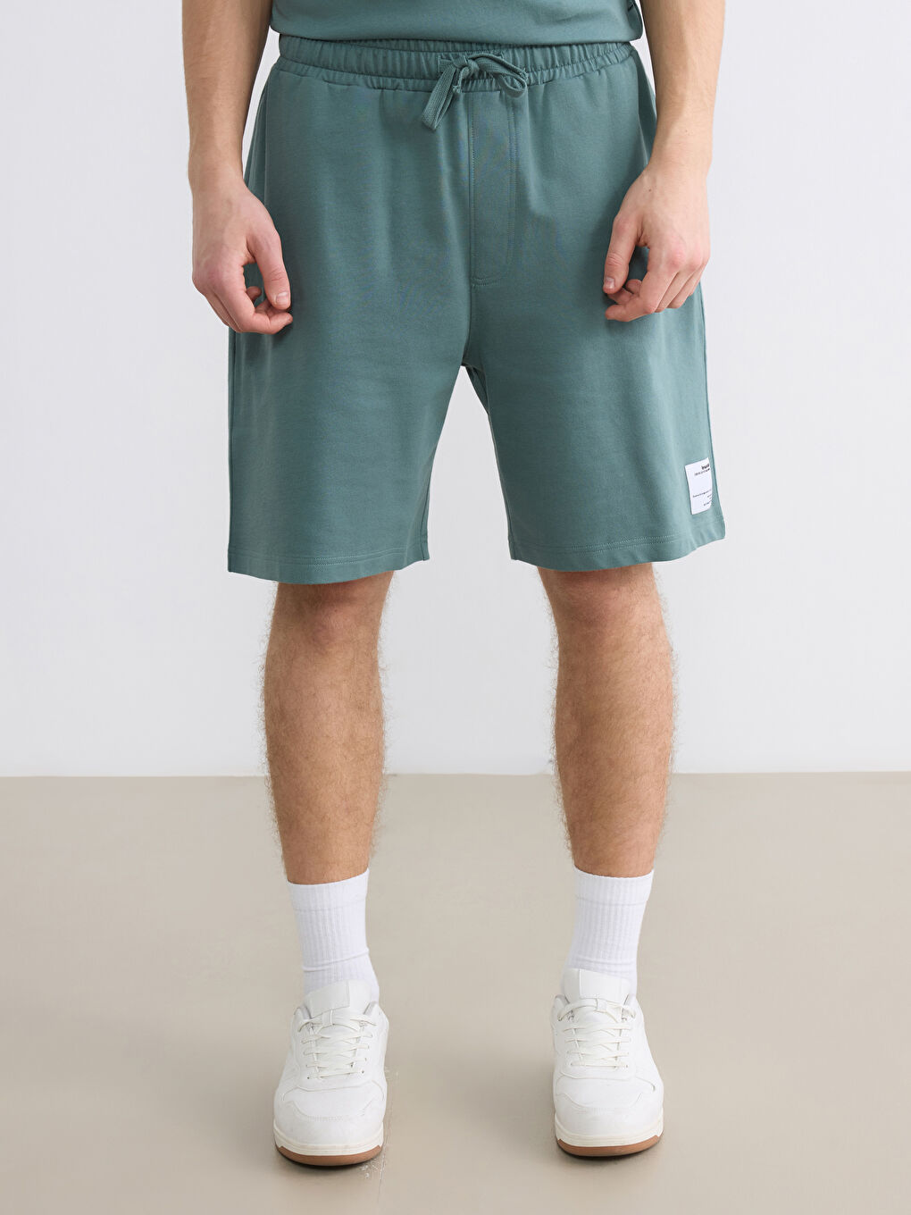 Petrol Standart Kalıp Erkek Şort-1