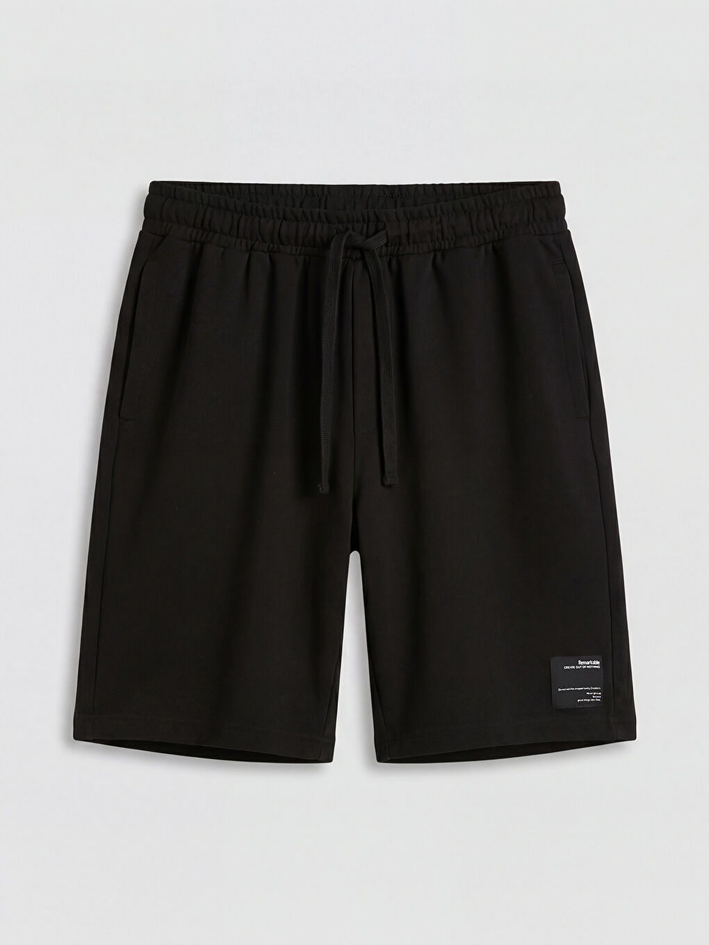 Siyah Standart Kalıp Erkek Şort-4