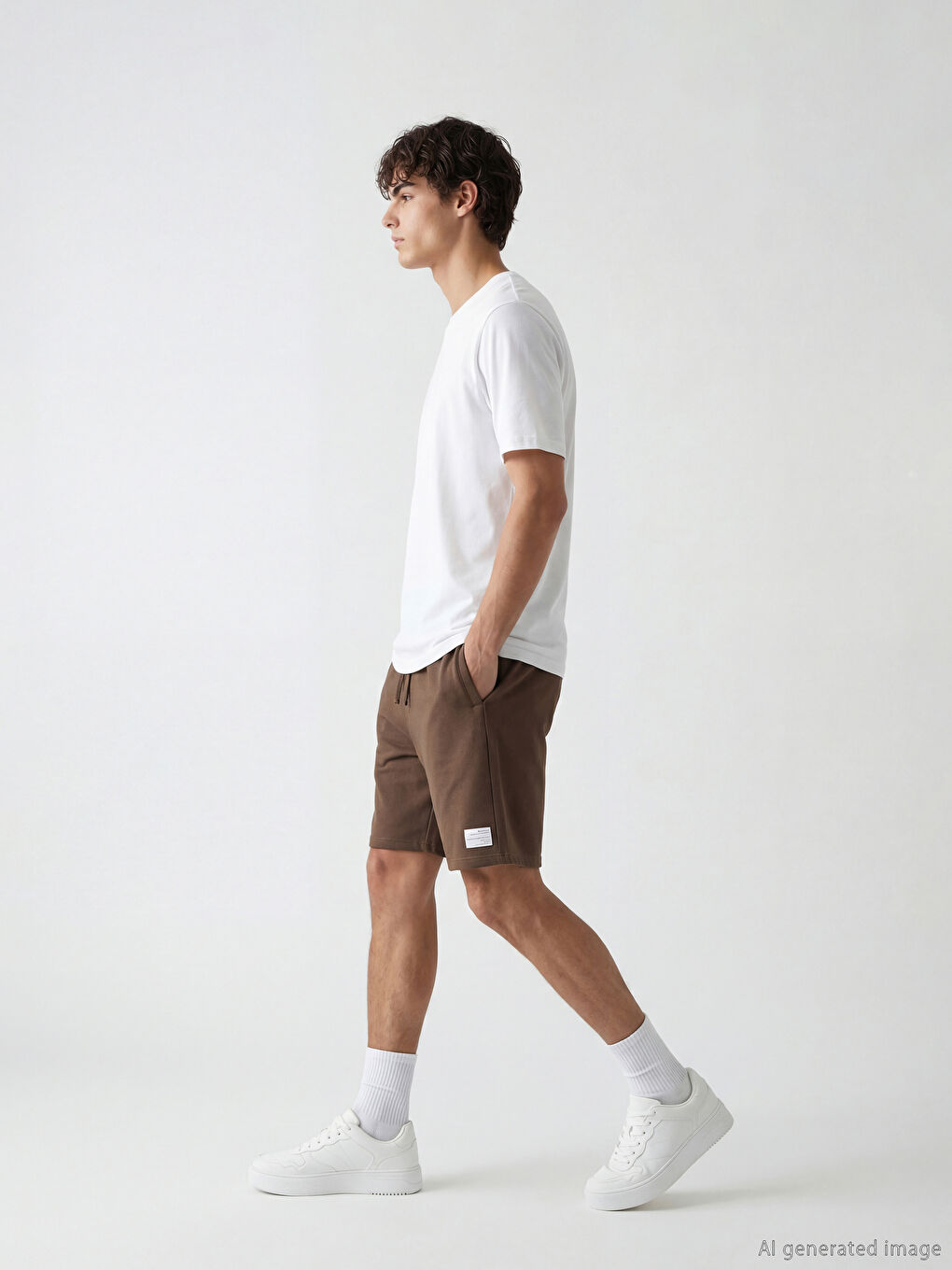 Kahverengi Standart Kalıp Erkek Şort