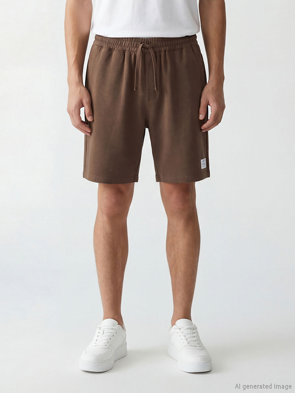 Kahverengi Standart Kalıp Erkek Şort-1