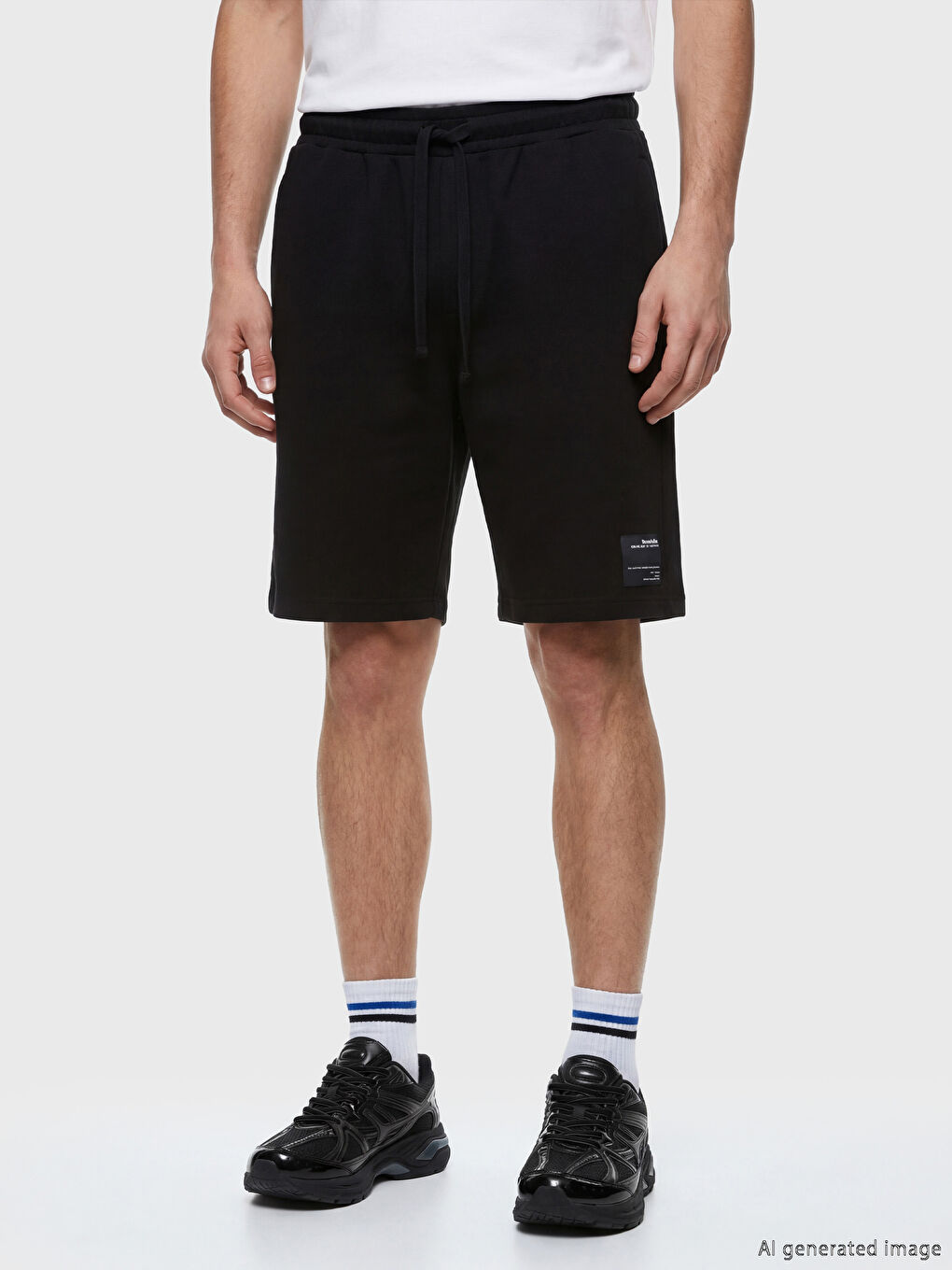 Siyah Standart Kalıp Erkek Şort-1