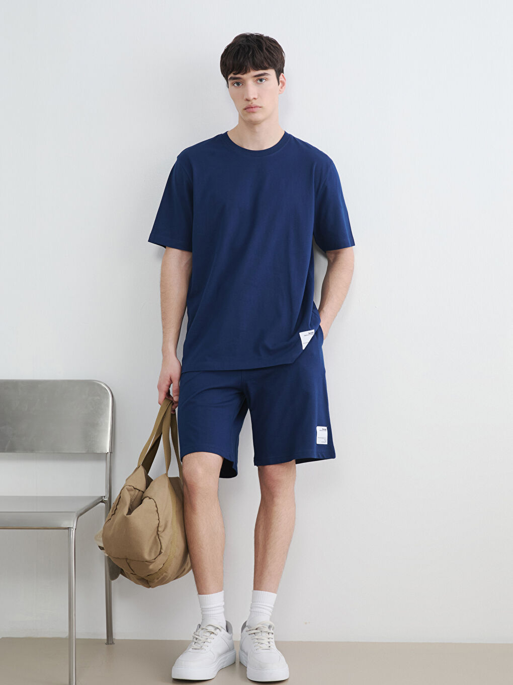 Lacivert Standart Kalıp Erkek Şort