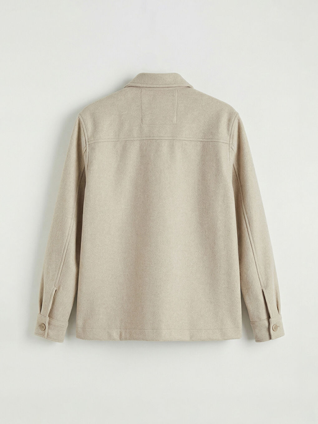 Bej Regular Fit Erkek Kaşe Gömlek Ceket-1