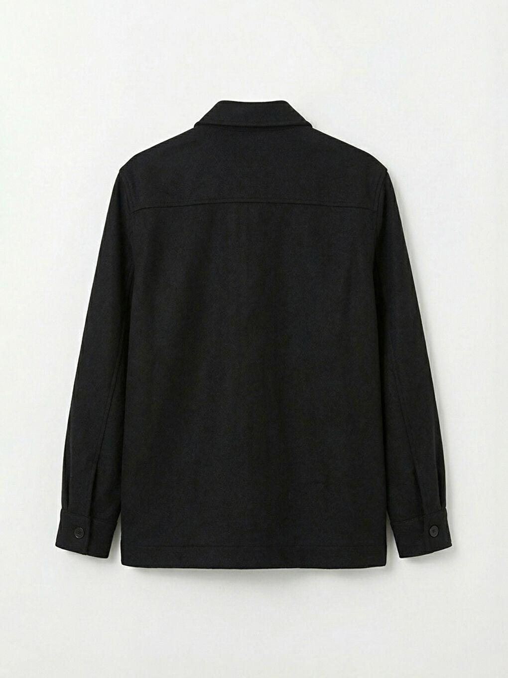 Siyah Regular Fit Erkek Kaşe Gömlek Ceket-1