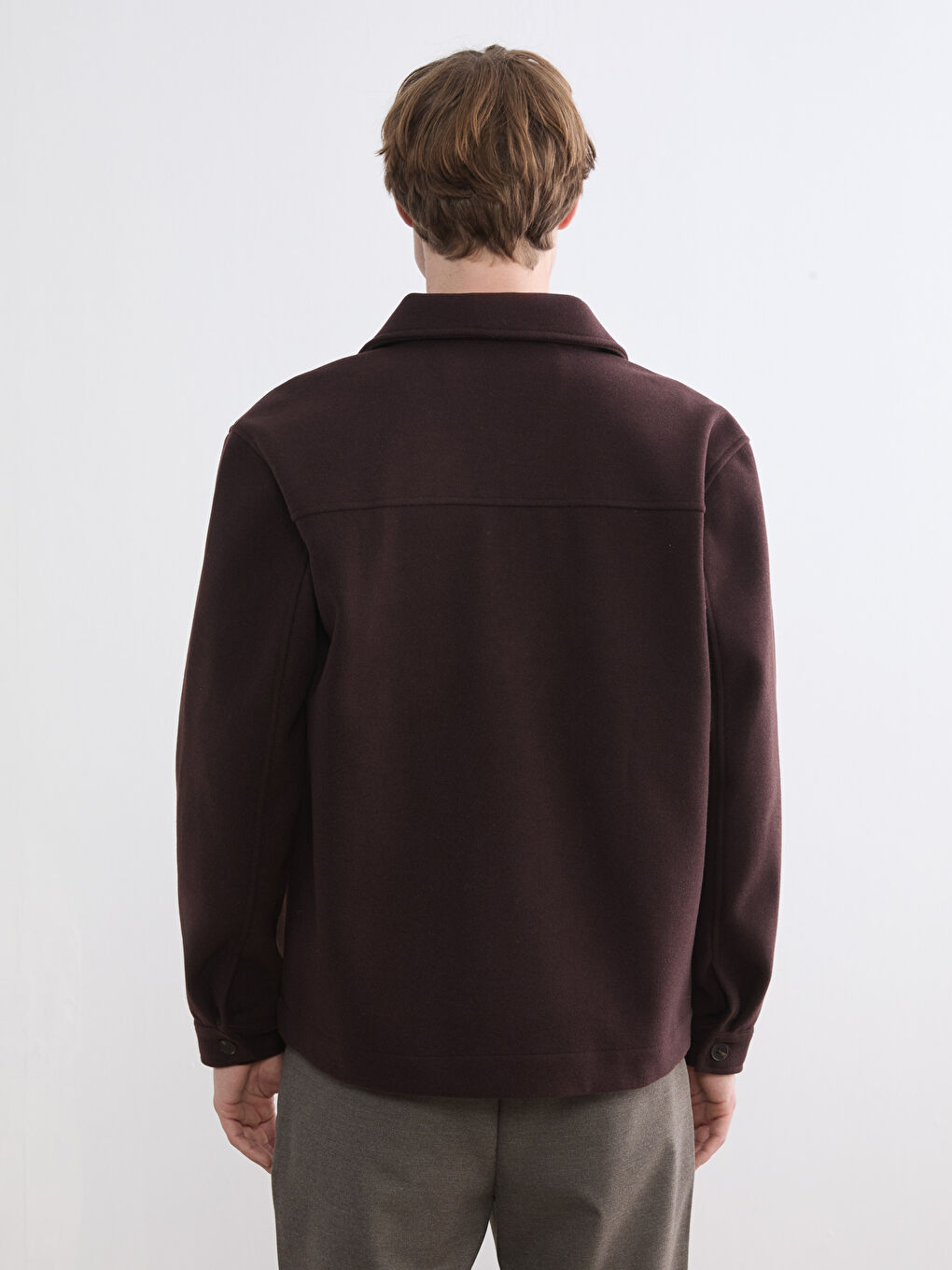 Kahverengi Regular Fit Erkek Kaşe Gömlek Ceket-3