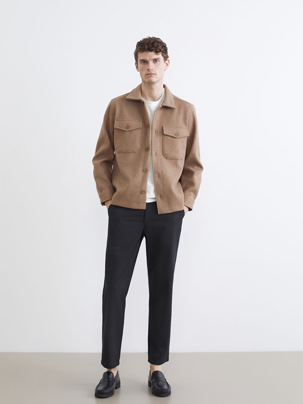 Мужская рубашка-жакет стандартного кроя из кашемира-1