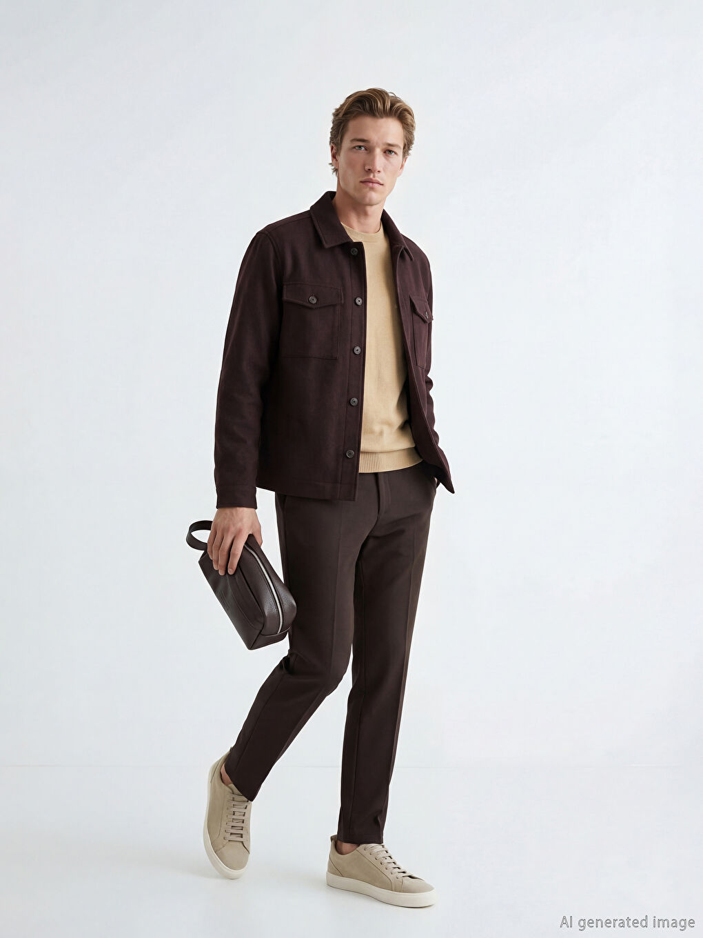 Мужская рубашка-жакет стандартного кроя из кашемира-5