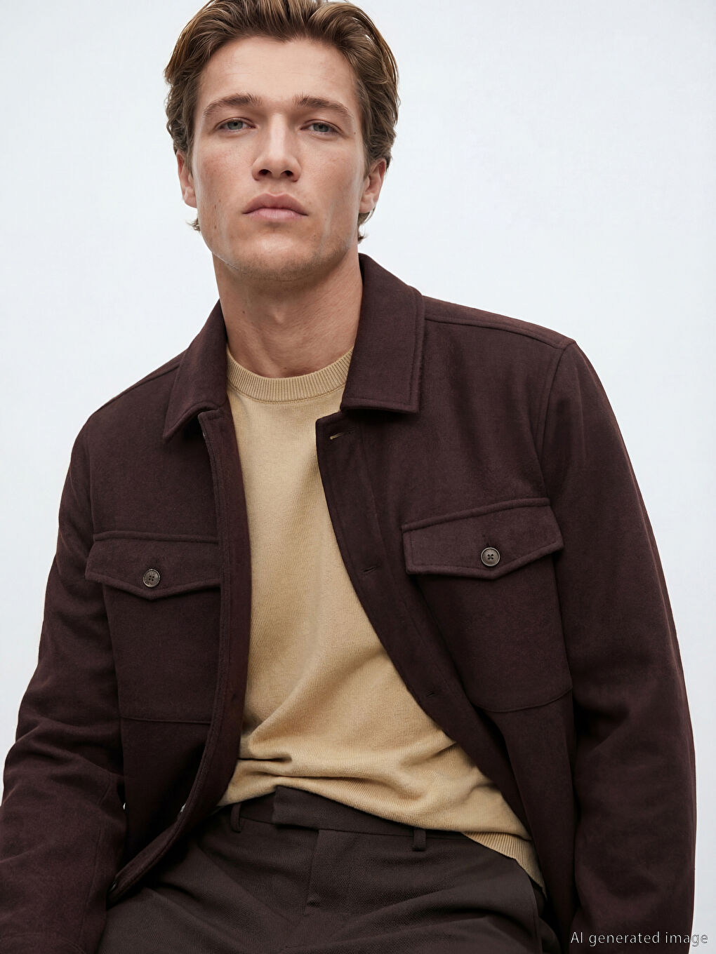 Мужская рубашка-жакет стандартного кроя из кашемира-6