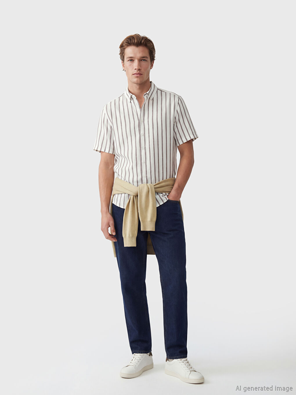 Regular Fit Striped Dobby Men's Shirt-1