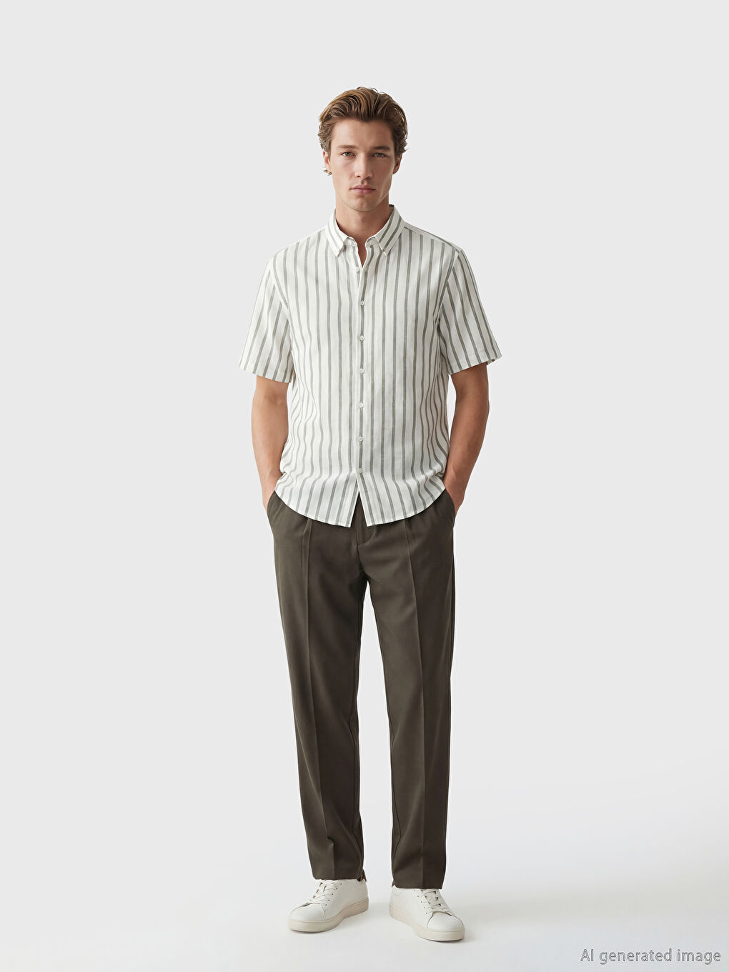 Regular Fit Striped Dobby Men's Shirt-1