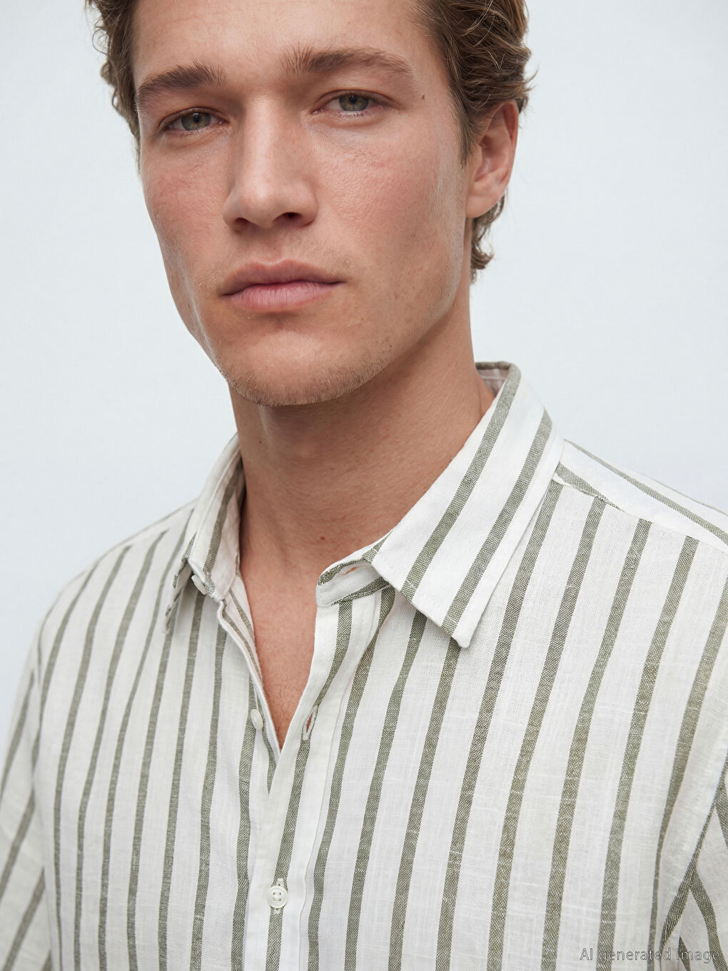 Regular Fit Striped Dobby Men's Shirt-2