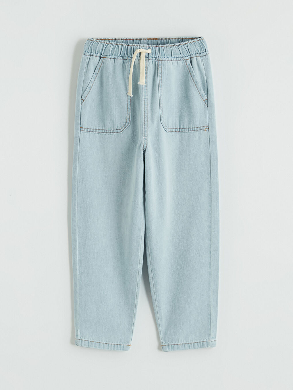 İndigo Beli Lastikli Erkek Çocuk Jean Pantolon