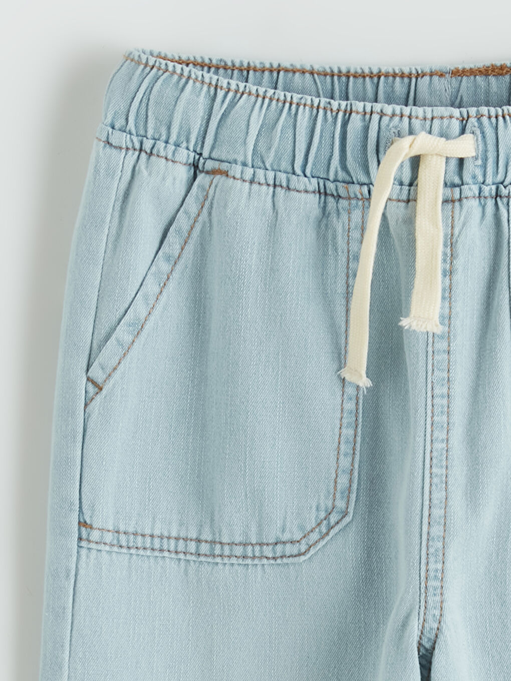 İndigo Beli Lastikli Erkek Çocuk Jean Pantolon-1