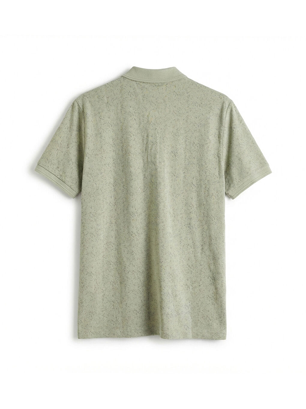 Мъжка тениска с поло яка, шарки и плат пике-5