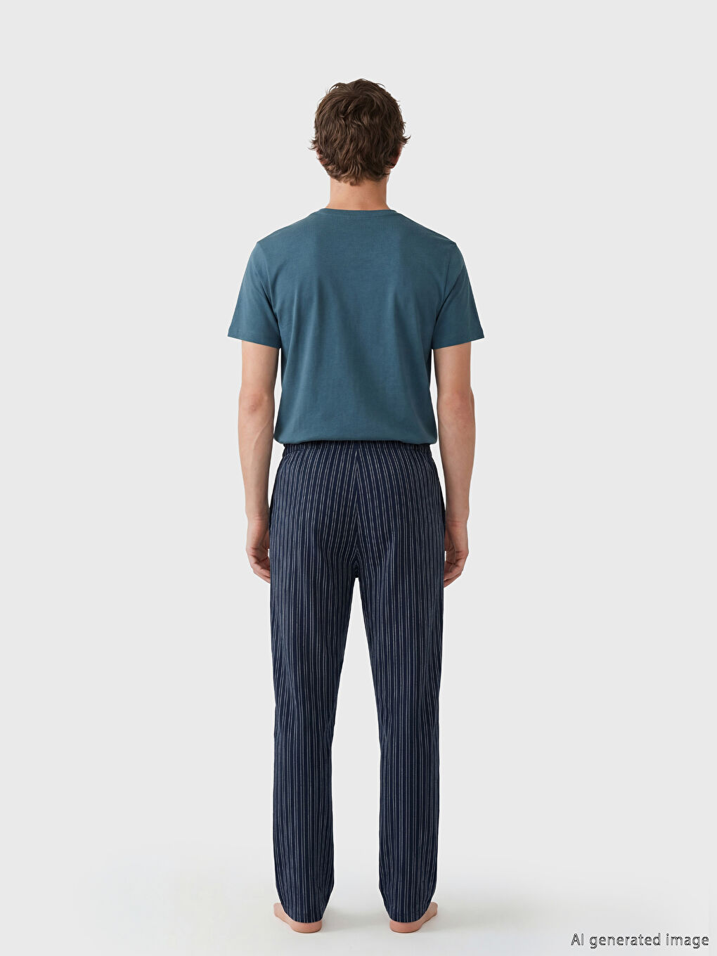 Petrol Erkek Ekstra Yumuşak Pijama Takımı-3