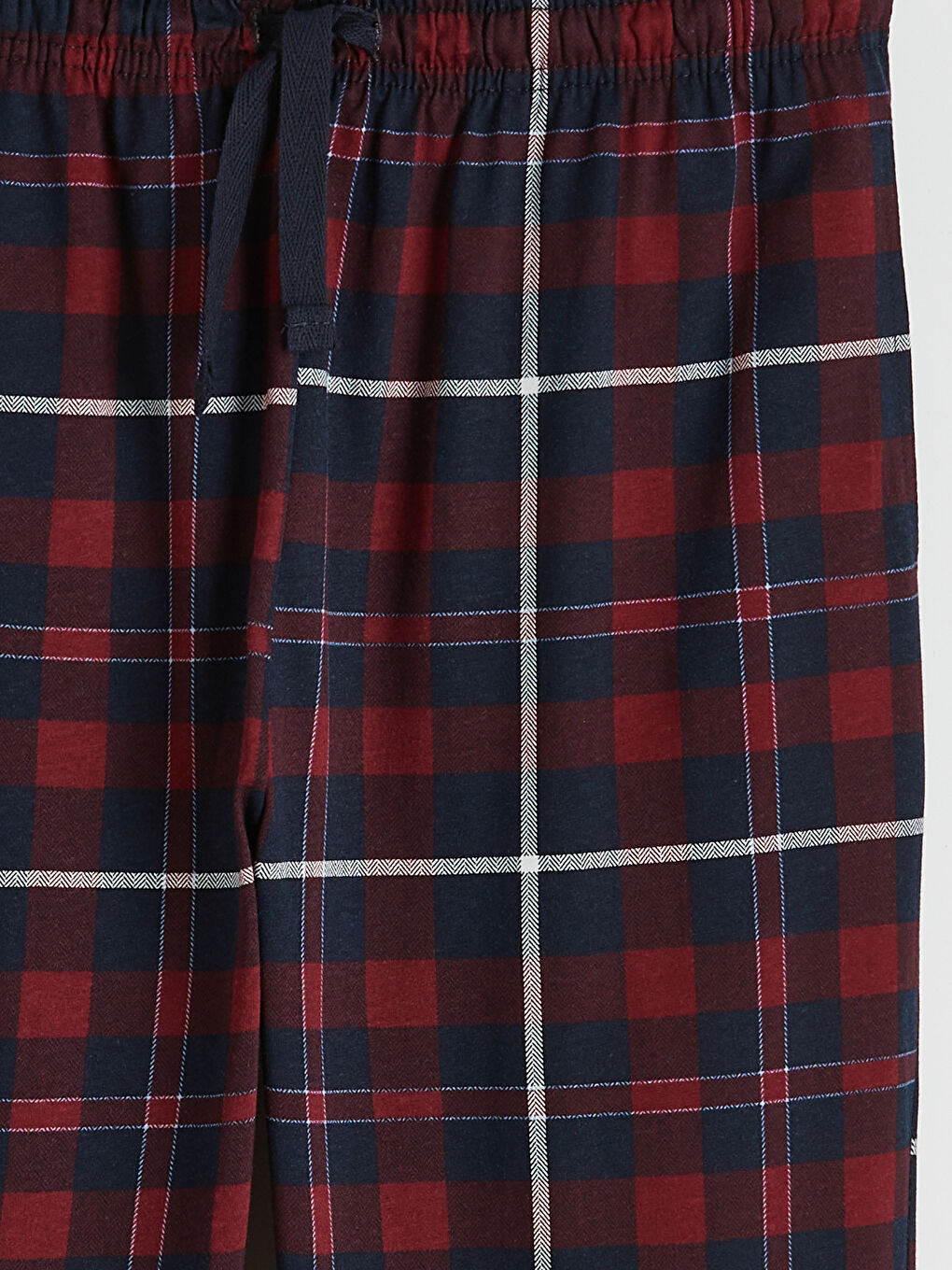 Bordo Standart Kalıp Ekose Erkek Pijama Takımı-4